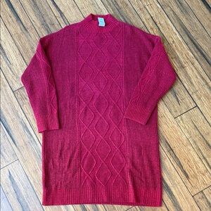 LOFT XL New Red Cable Knit Sweater Dress